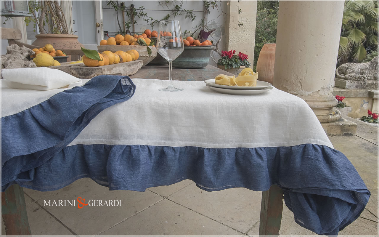 Home Linen Tablecloths White And Jeans Parisien Home Linen Tablecloths White And Jeans Parisien