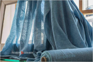 pure linen fabrics turquoise