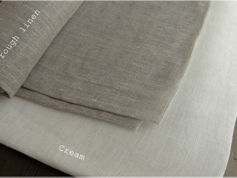 Weightless Linen Curtain Panels Fabric Rough Linen Cream