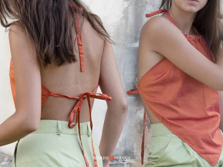 Shantung Silk Women Top Salmon