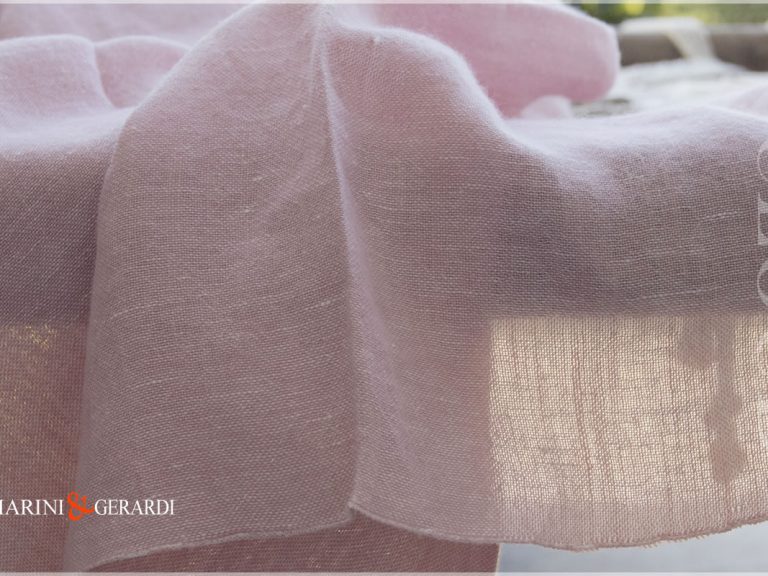 Italian Linen Fabrics Powder Pink For Curtains