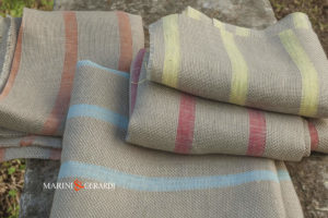 Italian Linen Fabrics For Drapery Panels Streaked Colours