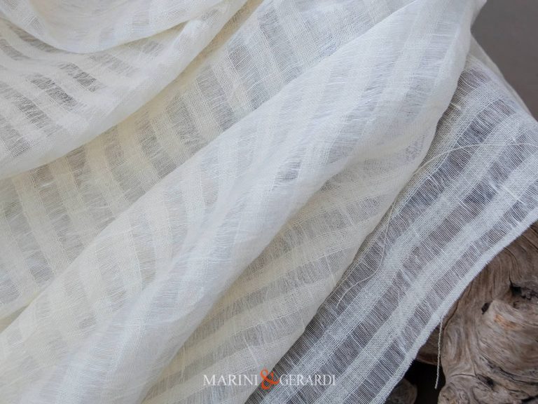 Crisp Lightweight Pure Linen Gauze Fabric Cream Masseria #1