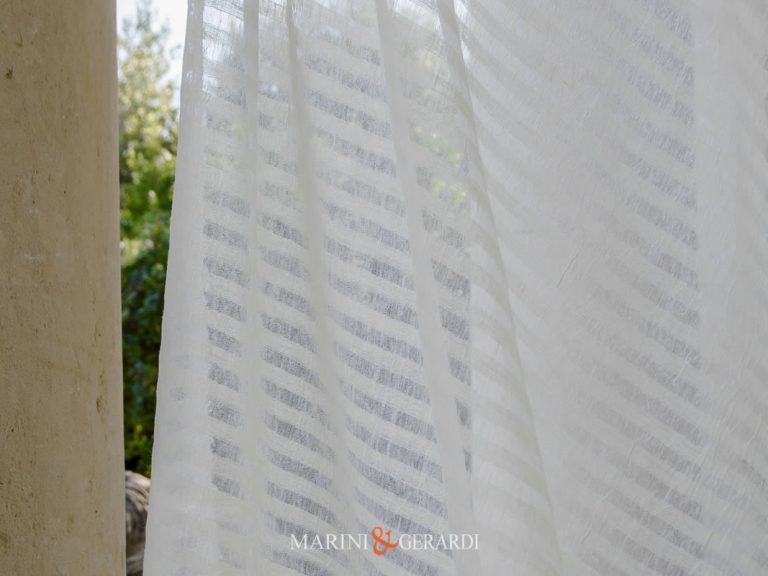 Crisp Lightweight Pure Linen Gauze Fabric Curtains Cream Masseria #1