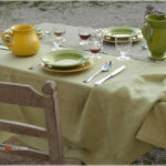 Extra Long Tablecloths "Eindhoven"Pistachio Rotten Green Color 01