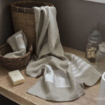 Bath Linen Towel Chic Applications Stripe X18 Coffee Milk