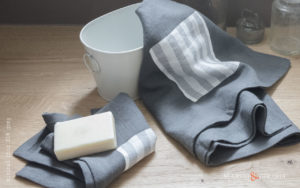 Bath Linen Towel Minimal Chic With Stripe X18 Grey