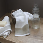 Italian Bath Linen Towel set With Applications X17 COLORS: Cream / Coffe