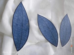 Linen Curtain Panels And Leaves Deep Blue La Grecia
