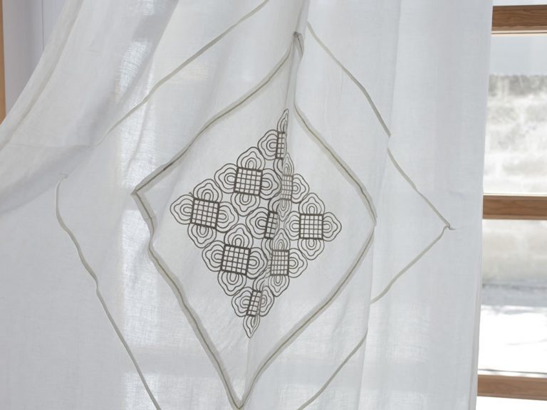 Pattern linen on linen- Linen Curtains