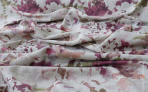 upholstery linen fabric curtains fuchsia sea flowers