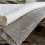 Rustic linen fabric Natural Natural White & Natural Rough- Naked Rough Italian Linen
