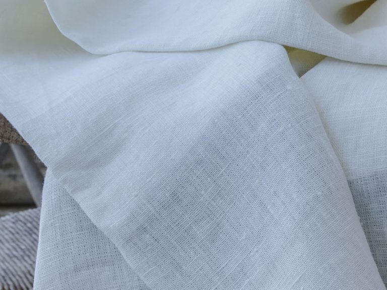 Natural White Naked Rough Italian Linen