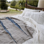 Bed Linen Duvet Cover Endless 2 White Rough Cuts Stripe