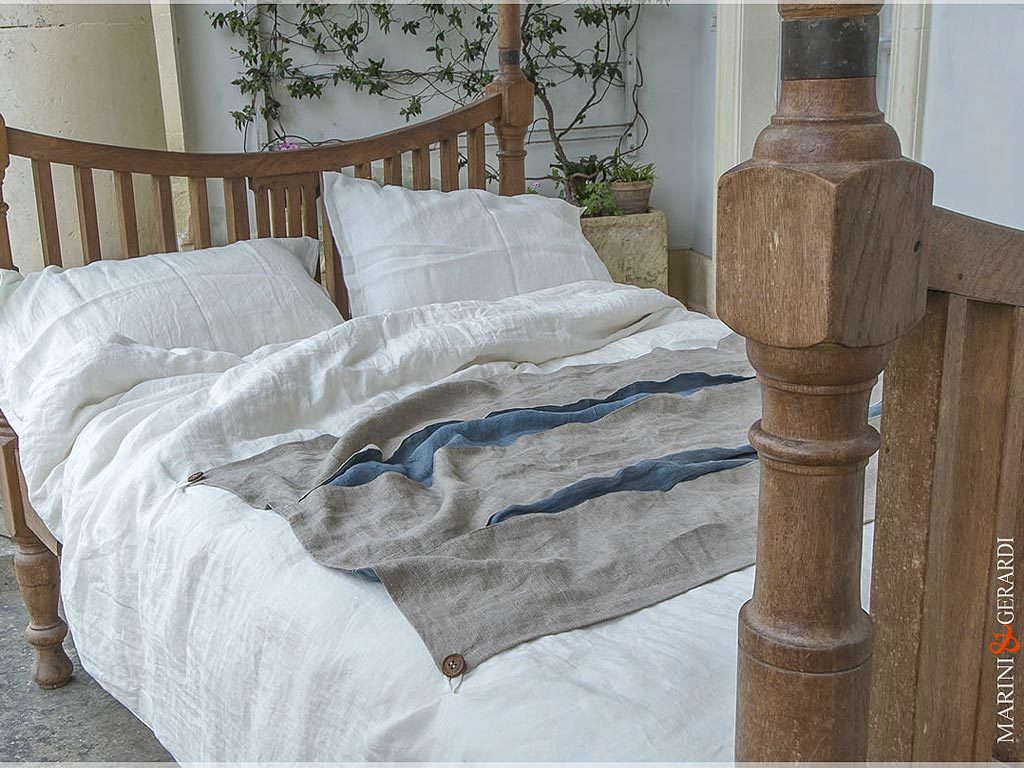 Bed Linens Sheet Duvet Cover Endless 2 White Rough Cuts Stripe