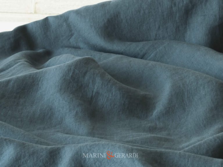 Stone Washed Linen Petroleum Color Italian Quality
