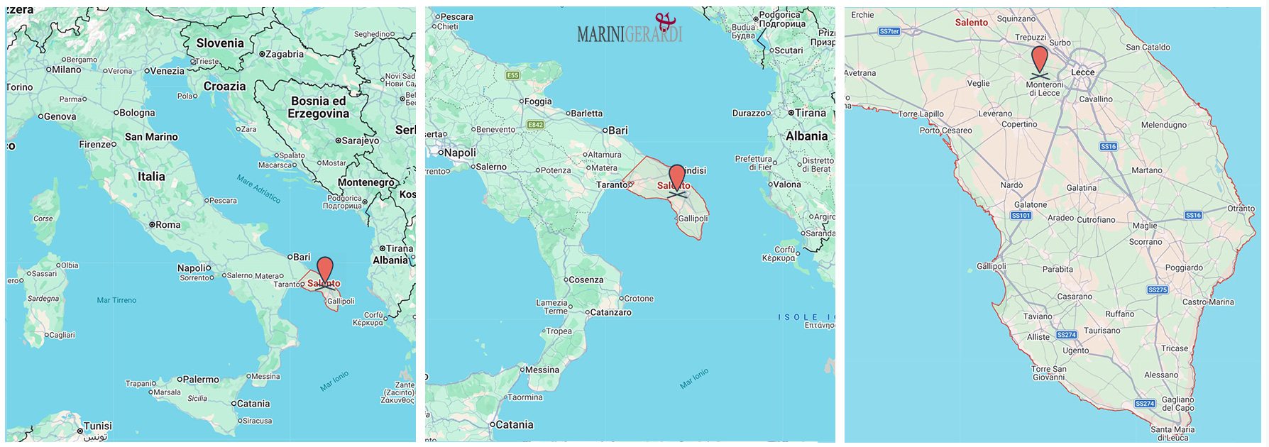 Mappa Salento Puglia Italia Marini Gerardi Mappa Salento Puglia Italia Marini Gerardi